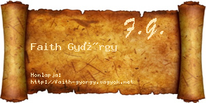 Faith György névjegykártya
